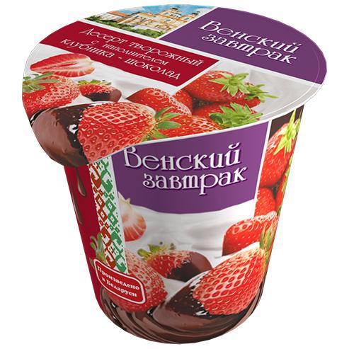Десерт творожный Венский завтрак Клубника-шоколад 4%