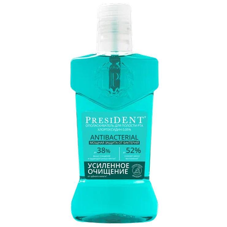 Ополаскиватель для полости рта PresiDENT Antibacterial мощная защита 400 мл., ПЭТ