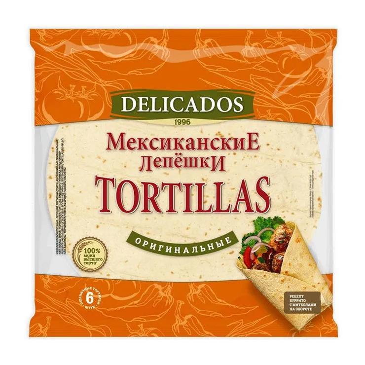 Тортилья Delicados пшеничная замороженная 10 дюйм D 25 см 12 штук 400 гр., флоу-пак