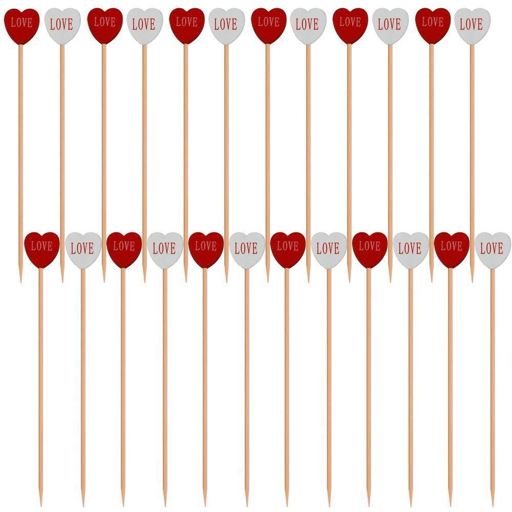 Шпажки для канапе Мультидом сердце 24 штуки 12 см., пакет