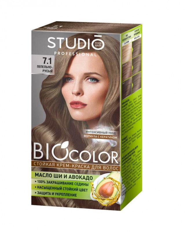 Крем-краска для волос Studio Professional Biocolor 7.1 Пепельно-русый 115 мл., картон