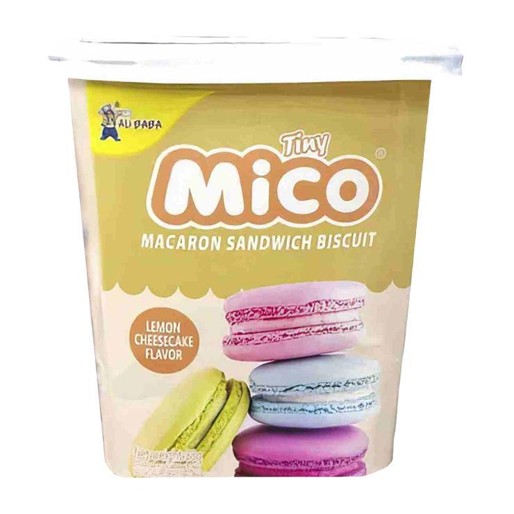 Печенье Tiny Mico Macaron Sandwich Lemon Cheesecake макарун со вкусом лимонного чизкейка 88 гр., пластиковая упаковка