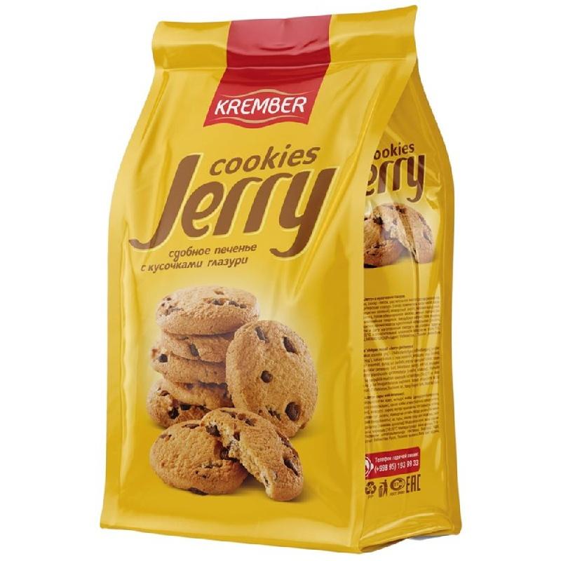 Печенье KREMBER JERRY сдобное с кусочками глазури 170 гр., флоу-пак