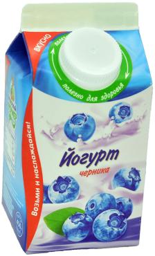 Йогурт питьевой со вкусом Черника, Молочный фермер, 450 гр., пюр-пак