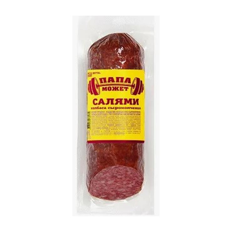 Колбаса Папа может Салями сырокопченая срез 250 гр., вакуум