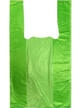 Пакет майка 240х440 мм 20 мкм суперпрочный эконом ПНД зеленый