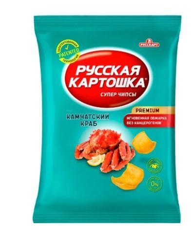 Чипсы Русская картошка Камчатский краб 105 гр., флоу-пак