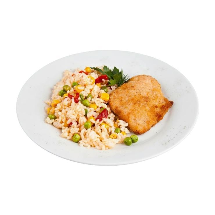 Горбуша Нам Ням жареная в сухарях с рисом по-гравайски  250 гр., пластиковая упаковка