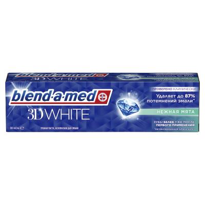 Зубная Паста Blend-a-med 3D White Нежная Мята для безопасного отбеливания, 100 мл., картон