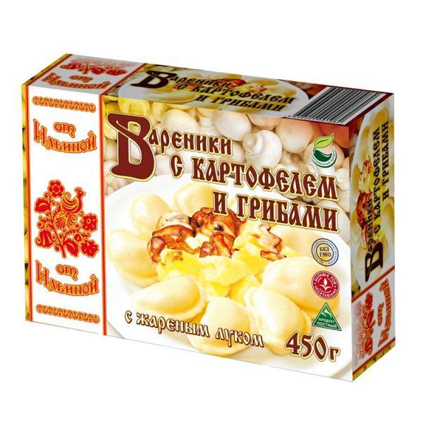 Вареники От Ильиной с картофелем и грибами 450 гр., картон