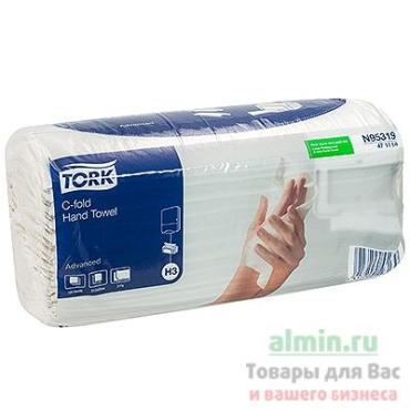 Полотенце бумажное листовое 2-слойное 240х275 мм., С-сложения белое 3 Tork A vance SCA, пластиковая упаковка