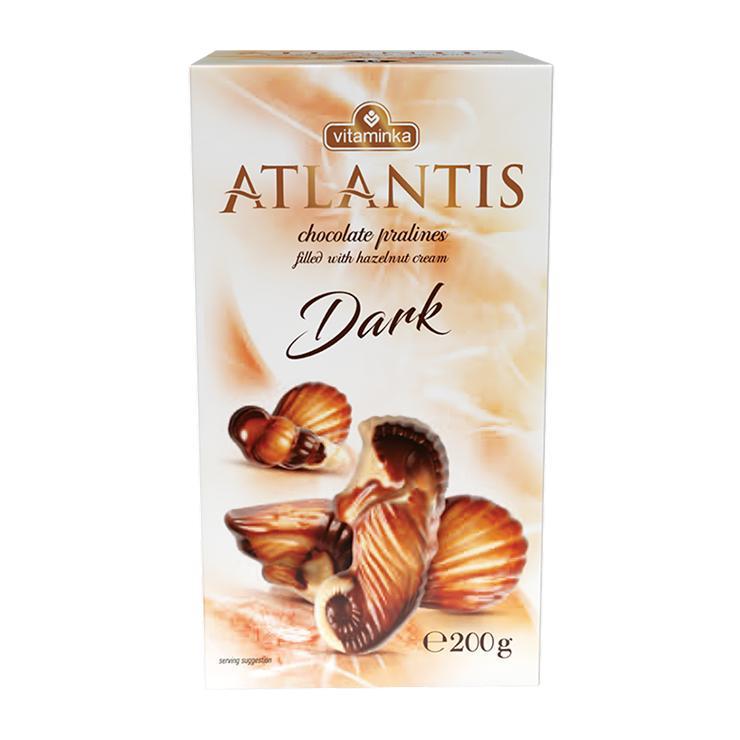 Конфеты Vitaminka Atlantis Морские ракушки белый и темный шоколад ореховый крем 200 гр., картон
