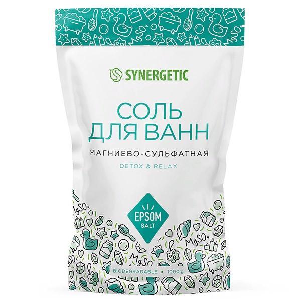 Соль для ванн Synergetic магниево-сульфатная 1 кг., дой-пак