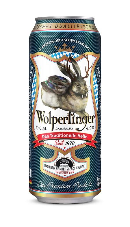 Пиво Wolpertinger Das Traditionelle Helle светлое пастеризованное фильтрованное 5% 500 мл., ж/б