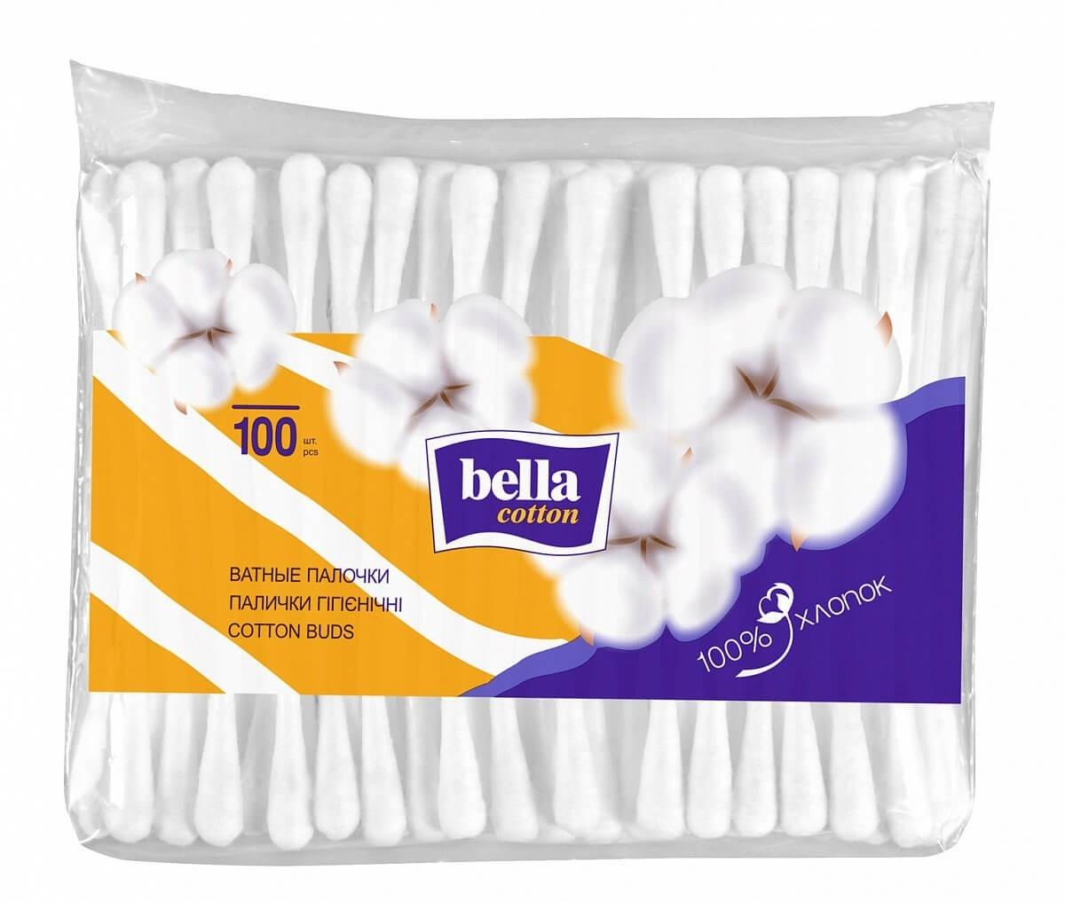 Ватные палочки Bella cotton 100 шт., флоу-пак