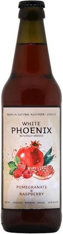 Медовуха WHITE PHOENIX Pomegranate & Raspberry Гранат и малина 4,7% 450 мл., стекло