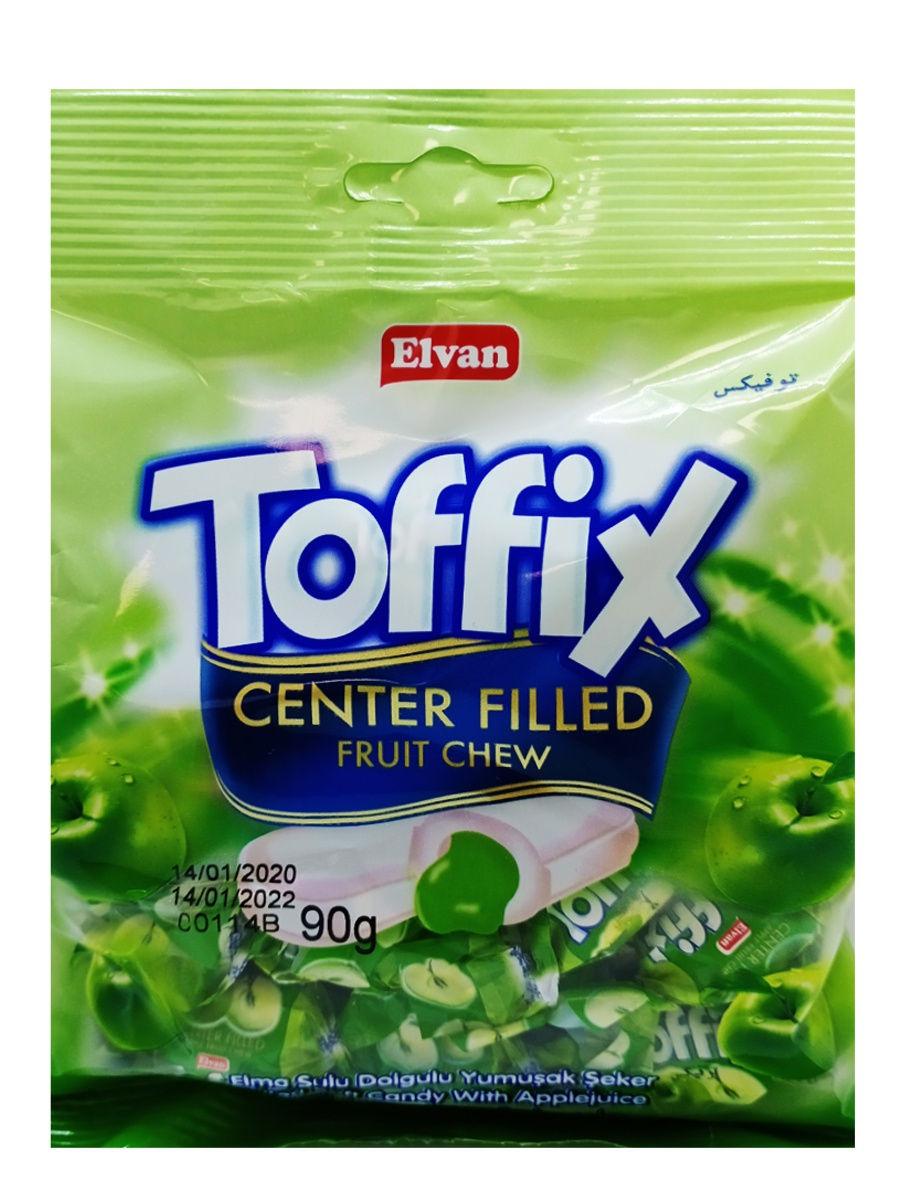 Конфеты жевательные мягкие с яблоком Toffix, 90 гр., флоу-пак