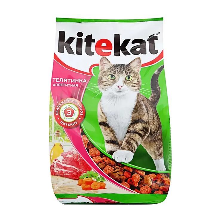 Корм для взрослых кошек сухой Kitekat телятинка аппетитная 1,3 кг., пакет