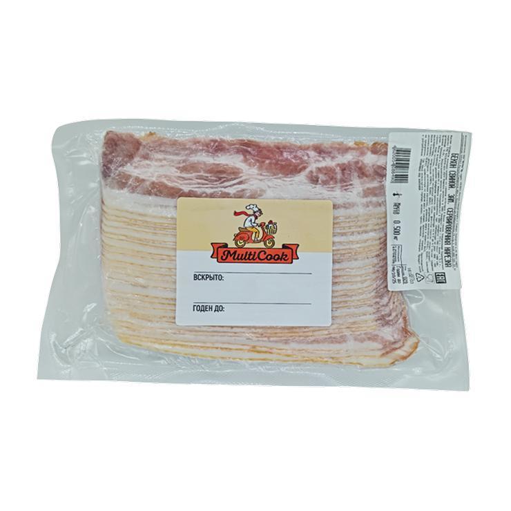 Бекон сырокопченый MultiCook нарезкой замороженый 500 гр., в/у