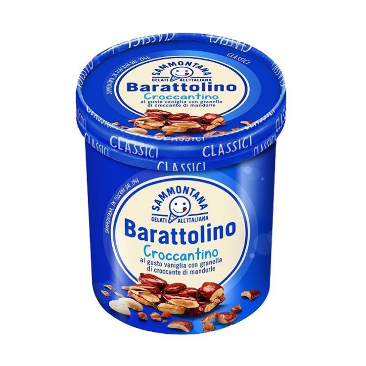 Мороженое Sammontana Barattolino Croccantino с кусочками миндаля 500 гр., ведро
