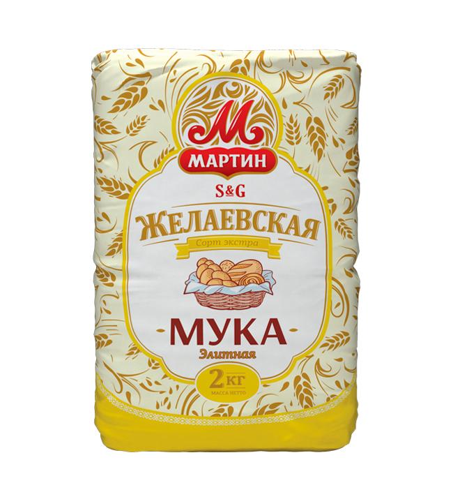 Мука Мартин Элитная экстра сорт, 2 кг., бумажная упаковка