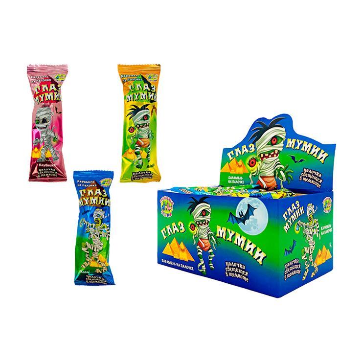 Карамель на палочке Fun Candy Lab Глаз мумии клубника яблоко кола 10 гр., флоу-пак