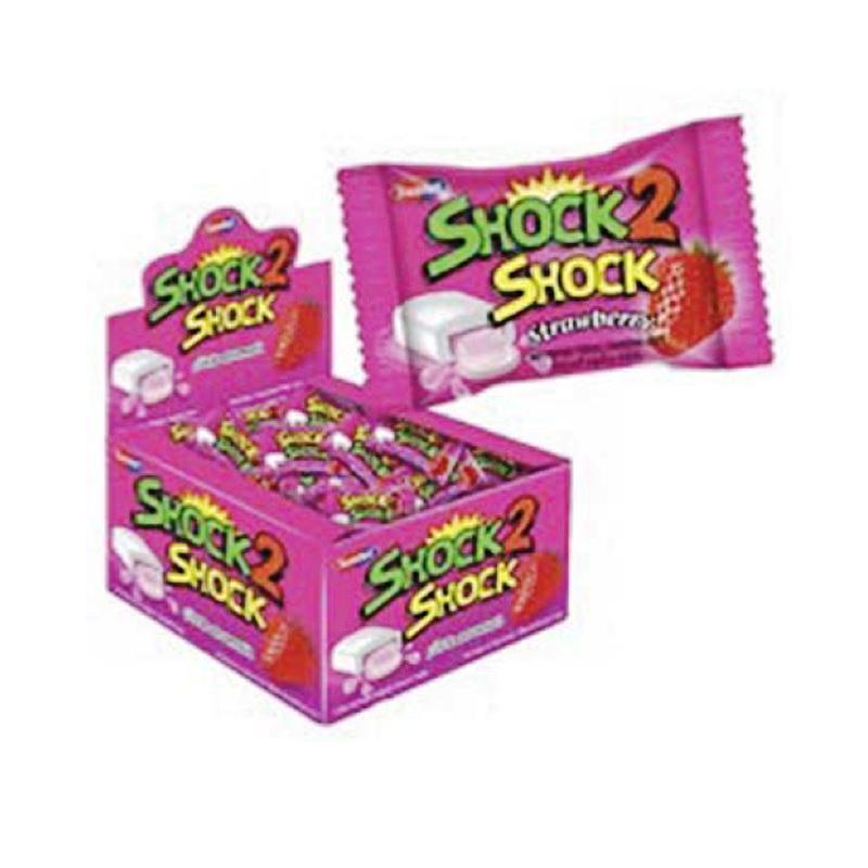 Жевательная резинка Saadet Shock2shock Strawberry 4 гр., флоу-пак