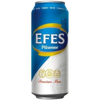 Пиво Efes Pilsener светлое 5% 500 мл., ж/б