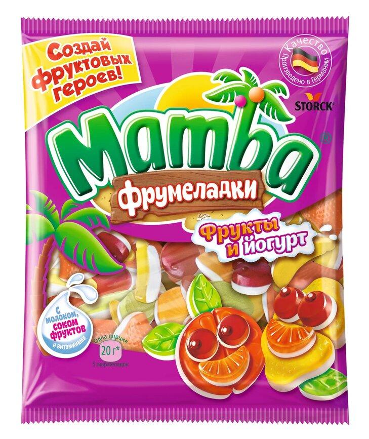Мармелад жевательный Mamba фрукты и йогурт 72 гр., флоу-пак