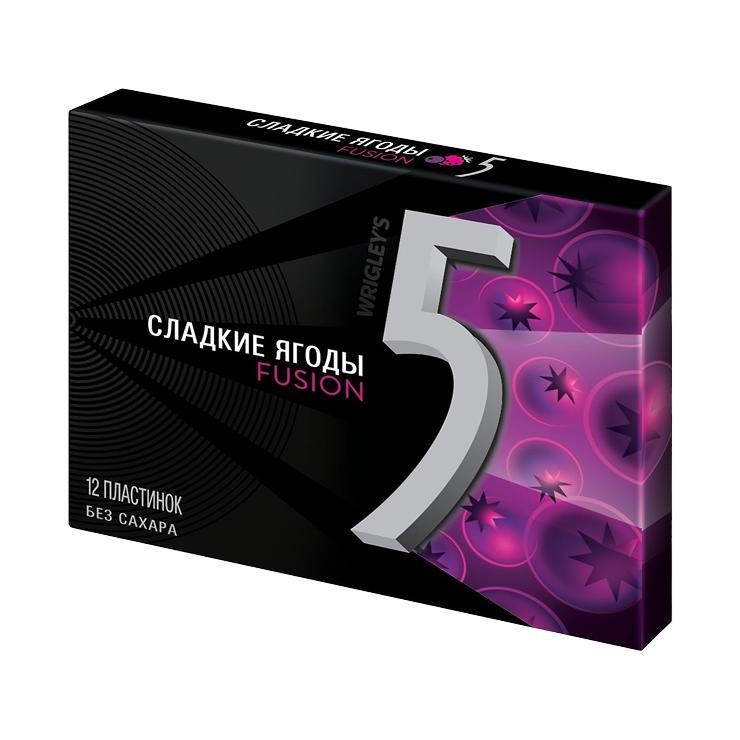 Жевательная резинка Wrigley's 5 Fusion Сладкие ягоды 31.2 гр., картон