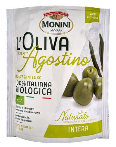 Оливки Monini BIO Sant’Agostino с косточкой 150 гр., дой-пак