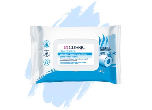 Туалетная бумага влажная  CLEANIC Deo Control 40 шт., флоу-пак