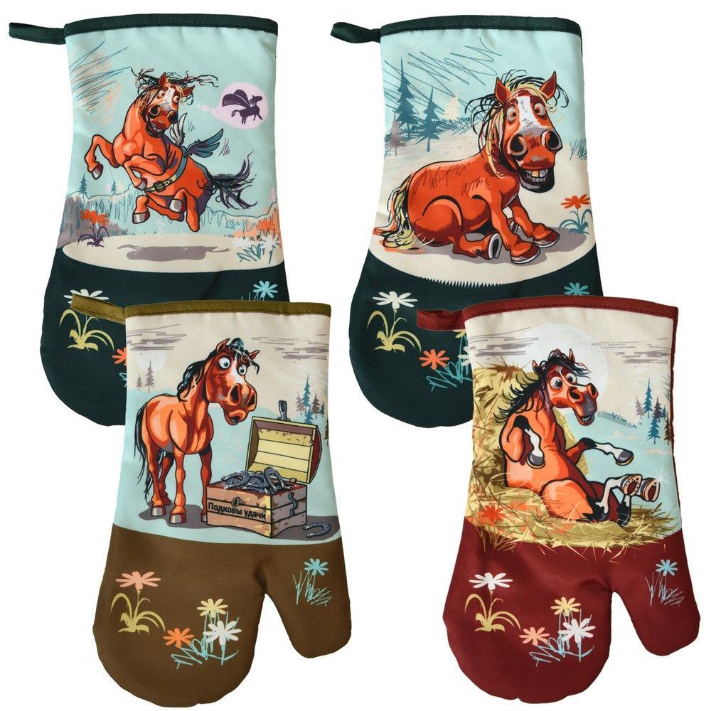 Прихватка-рукавица Мультидом савраска 17х27 см 4 дизайна, пакет