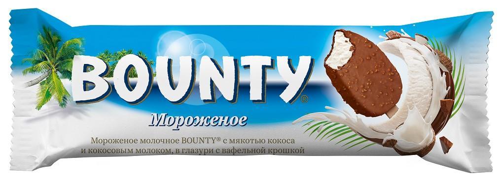 Мороженое молочное Bounty эскимо 60 гр., флоу-пак