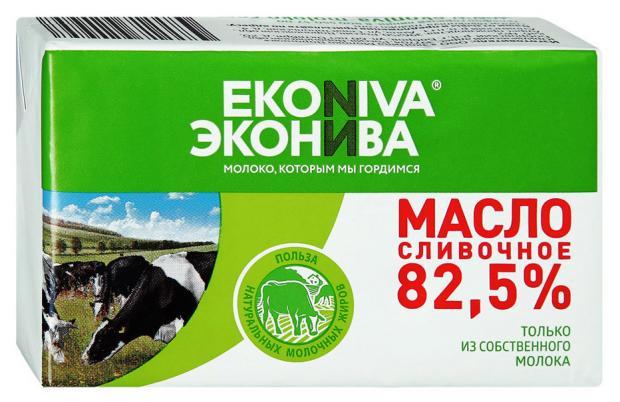 Масло Эконива сливочное 82,5% 180 гр., обертка