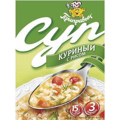 Суп быстрого приготовления Приправыч куриный с рисом, 60 гр., пластиковая упаковка