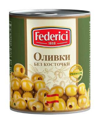 Оливки Federici без косточки 3 кг., ж/б