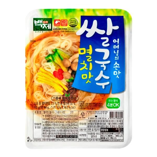 Лапша Baekje ANCHOVY FLAVOUR со вкусом анчоусов 92 гр., ПЭТ