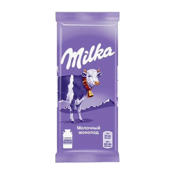 Шоколад Milka молочный 80 гр., флоу-пак
