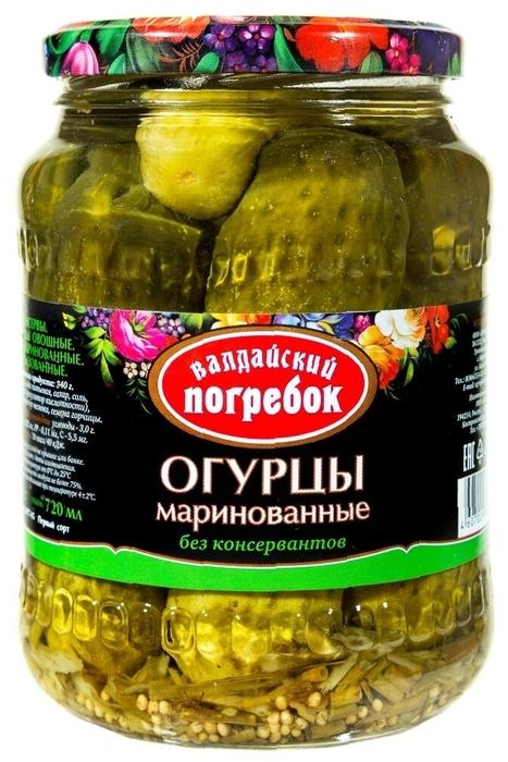 Огурцы Валдайский Погребок маринованные 720 мл., стекло