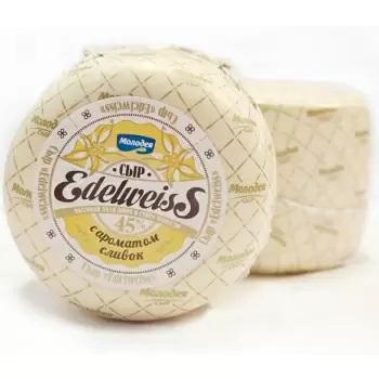 Сыр Edelweiss Молодея с ароматом сливок 45% 1,8 кг., вакуум