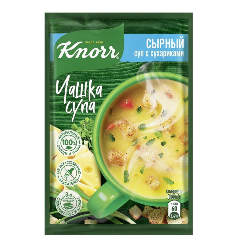Суп Knorr Чашка супа Сырный с сухариками, 15.6 гр., сашет