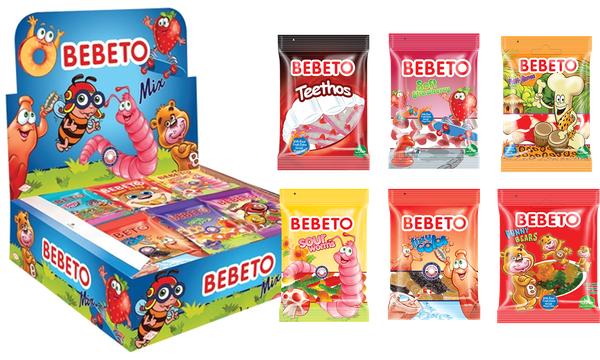 Мармелад жевательный Bebeto Mix 6 вкусов ассорти 18 гр., флоу-пак