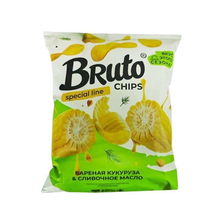 Чипсы Bruto вареная кукуруза сливочное масло 100 гр., флоу-пак