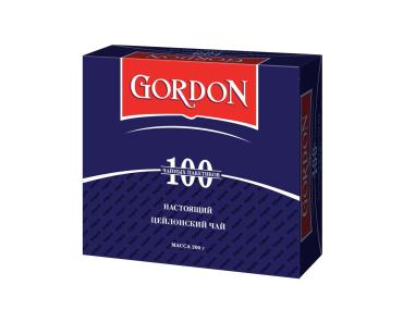 Чай Gordon черный 100 пакетиков, 200 гр., картон