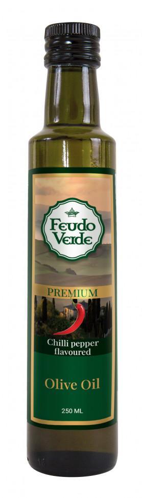 Масло оливковое Feudo Verde Extra Virgin нерафинированное с перцем 250 мл., стекло