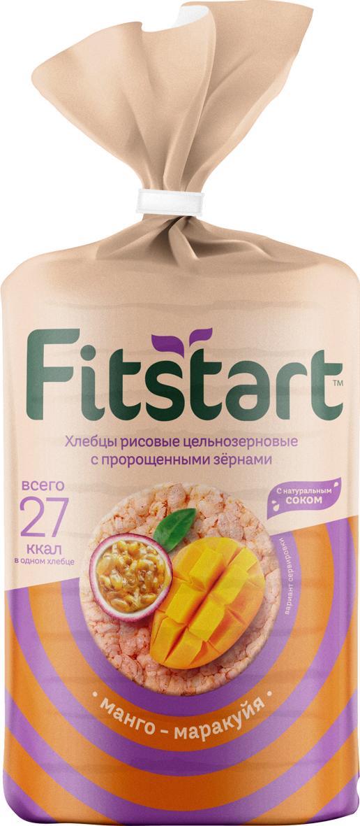 Хлебцы Fitstart Рисовые со вкусом манго-маракуйя 100 гр., флоу-пак