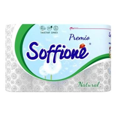 Туалетная бумага 3-х слойная, 12 рулонов Soffione Premio, полиэтиленовая пленка