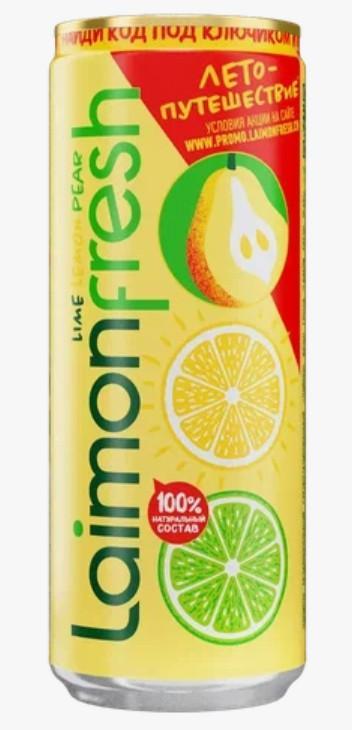 Напиток газированный Laimon fresh лайм лимон груша 330 мл., ж/б