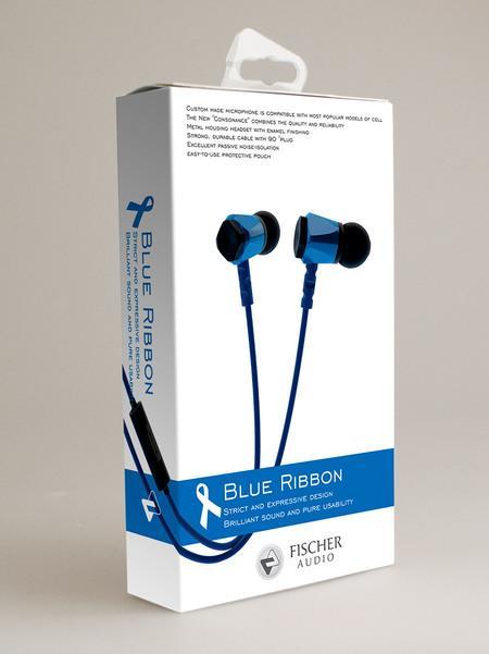 Стереогарнитура Fischer Audio Blue Ribbon, 100 гр., картон